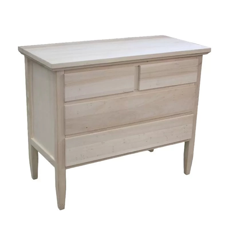 Cassettiera classica 4 cassetti legno grezzo 110x51x90 (1111) - Mobili 2G