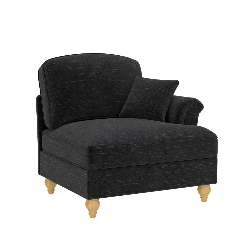 Divano Windsor Chenille - Zephmum- Con 1 cuscino - Nero