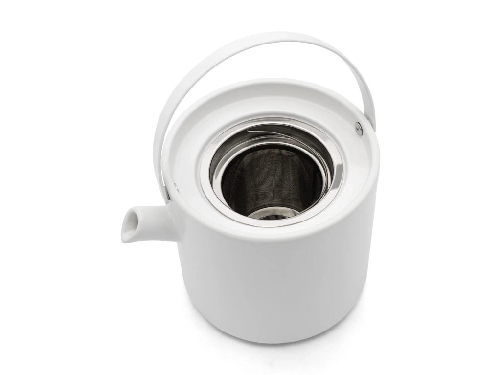Bredemeijer 142010 Umea Set di teiere 1200 ml con filtro in acciaio inox e scalda te' colore Bianco