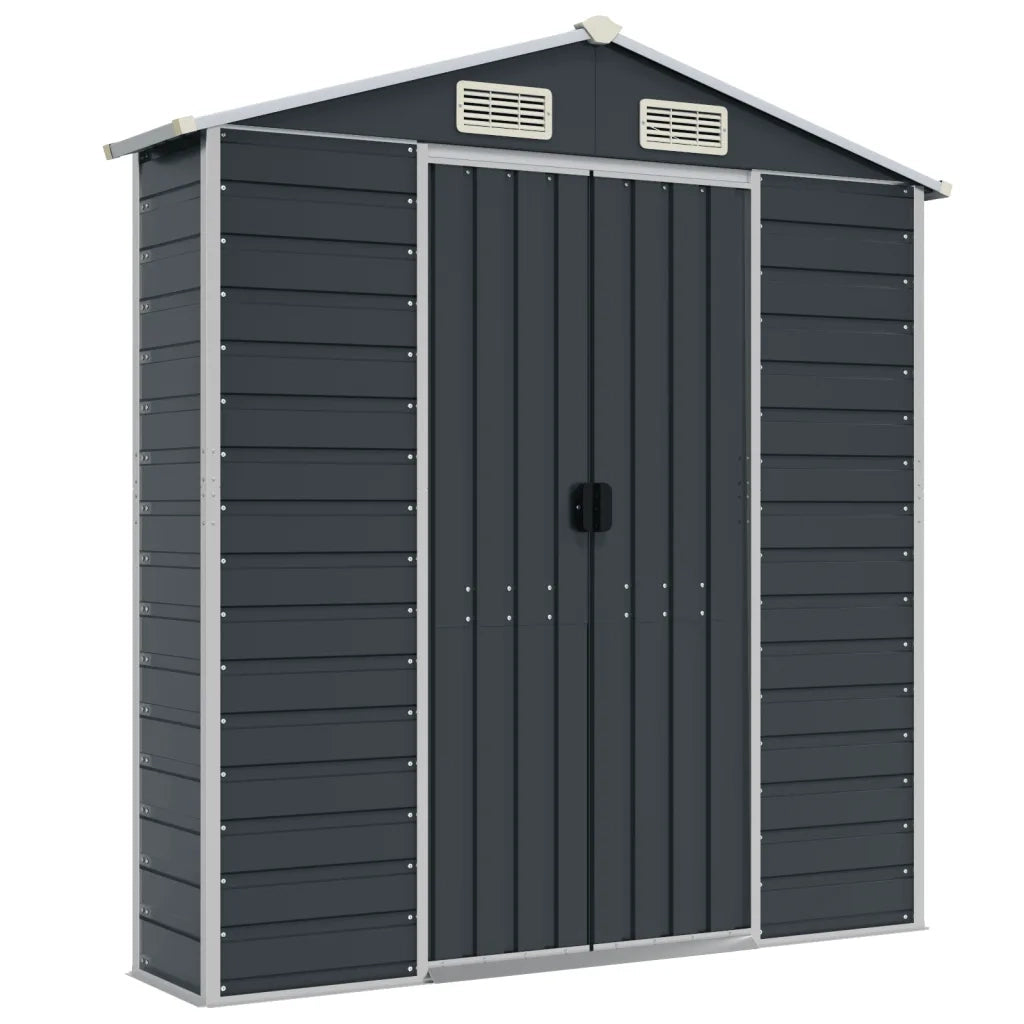 Capanno da Giardino Antracite 191x980x198 in Acciaio Zincato 3188263