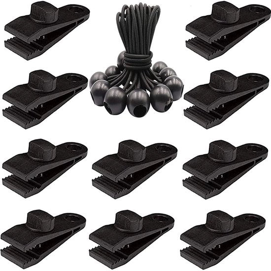 Clip per zeildoek, manubrii robusti con chiusura a vite, 20 pezzi clip per zeildoek, clip di fissaggio per ombrelloni, clip per cavo elastico per tende da bagno, clip per coperture auto