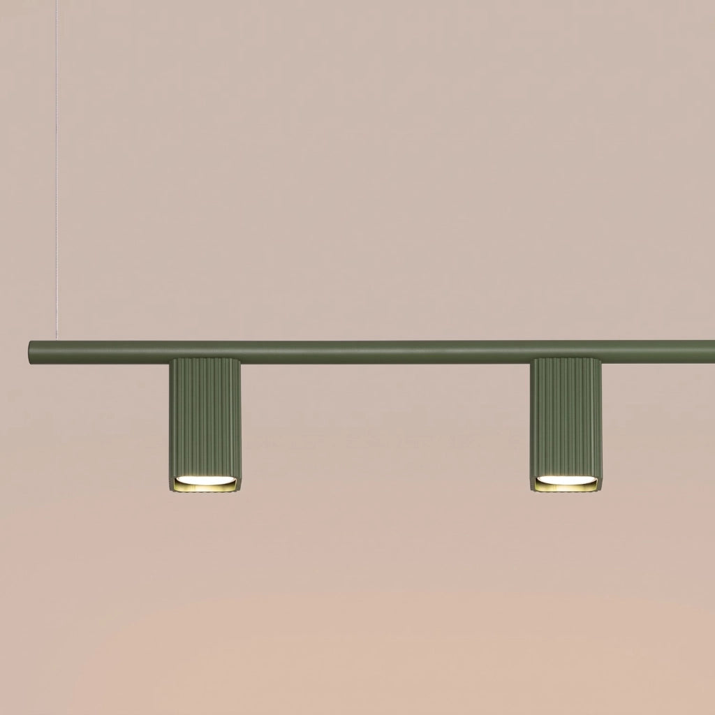 Lampadario RAYO 4 verde oliva
