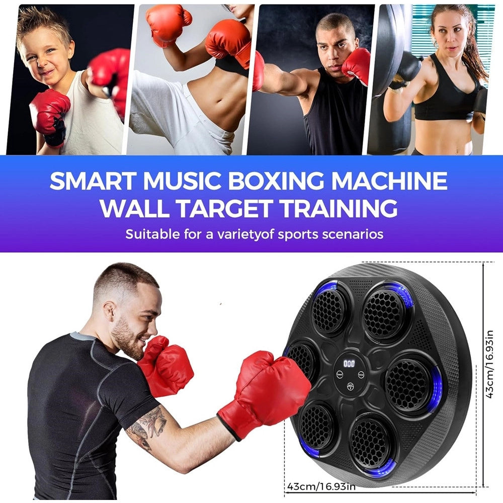 Trade Shop - Macchina Da Boxe Con Musica Da Parete Led Bluetooth Esercizio Per Adulti Bambini -