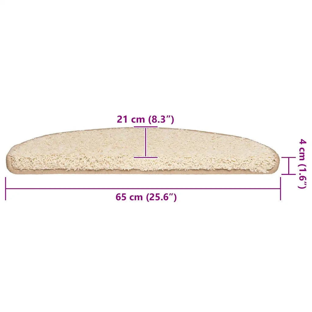 Tappetini per scale 30 pz 65x21x4 cm Crema Semicircolari Grandi 3365816