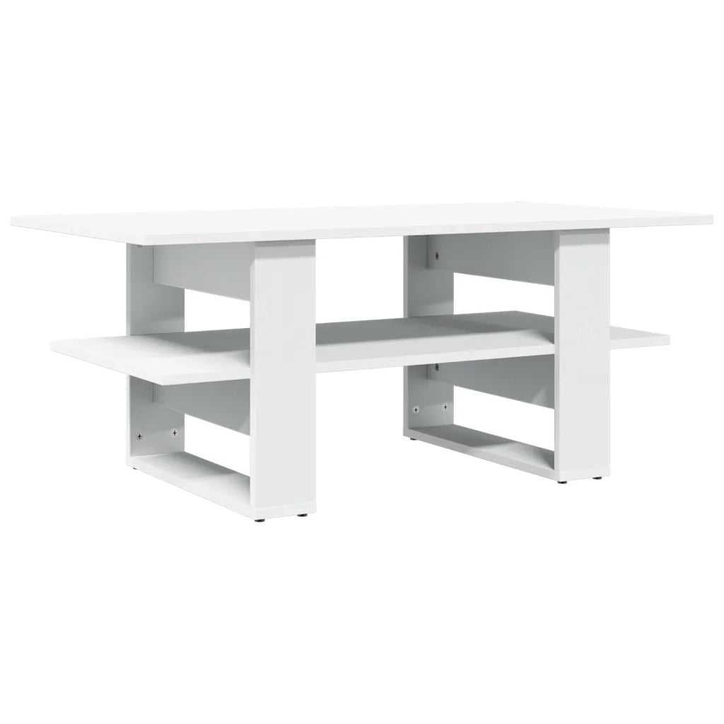 Tavolino da salotto | Tavolino da caff¨¨ | Tavolino da Soggiorno Bianco 102x55x42 cm in Legno Multistrato