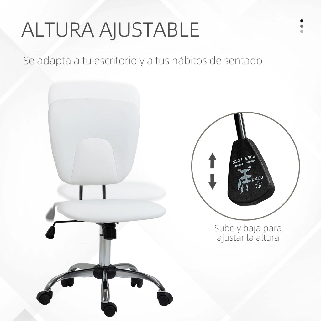 Sedia da ufficio girevole con altezza regolabile e funzione basculante ¨C Minimal ¨C bianco 50x54x87,5-96,5 cm