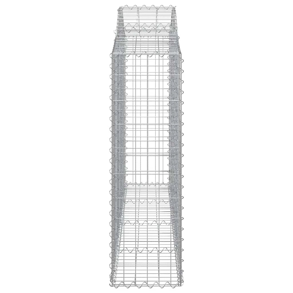 Cestini gabbioni recinzione a gabbia muro di contenimento ad arco 1 set da 2 200 x 30 x 100/120 cm ferro zincato argento 02_0040511