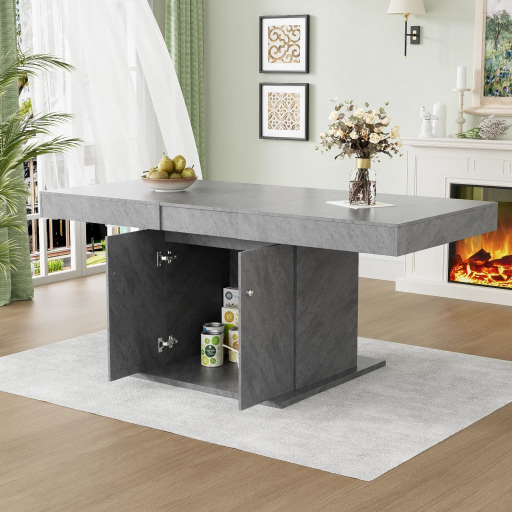 TAVOLO da pranzo allungabile 140/180 cm grigio in pannello di legno