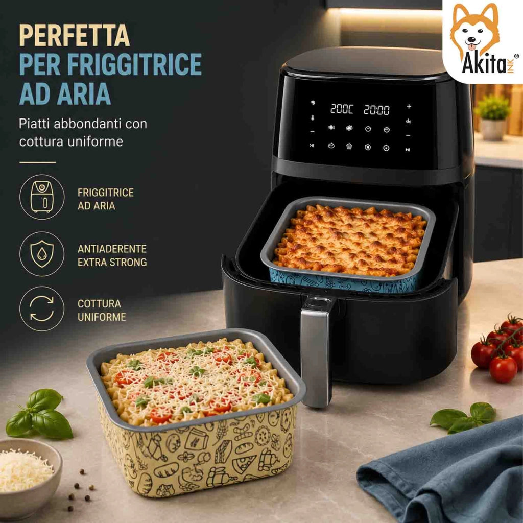 Akitaink Teglia Quadrata Alta Friggitrice 18 cm