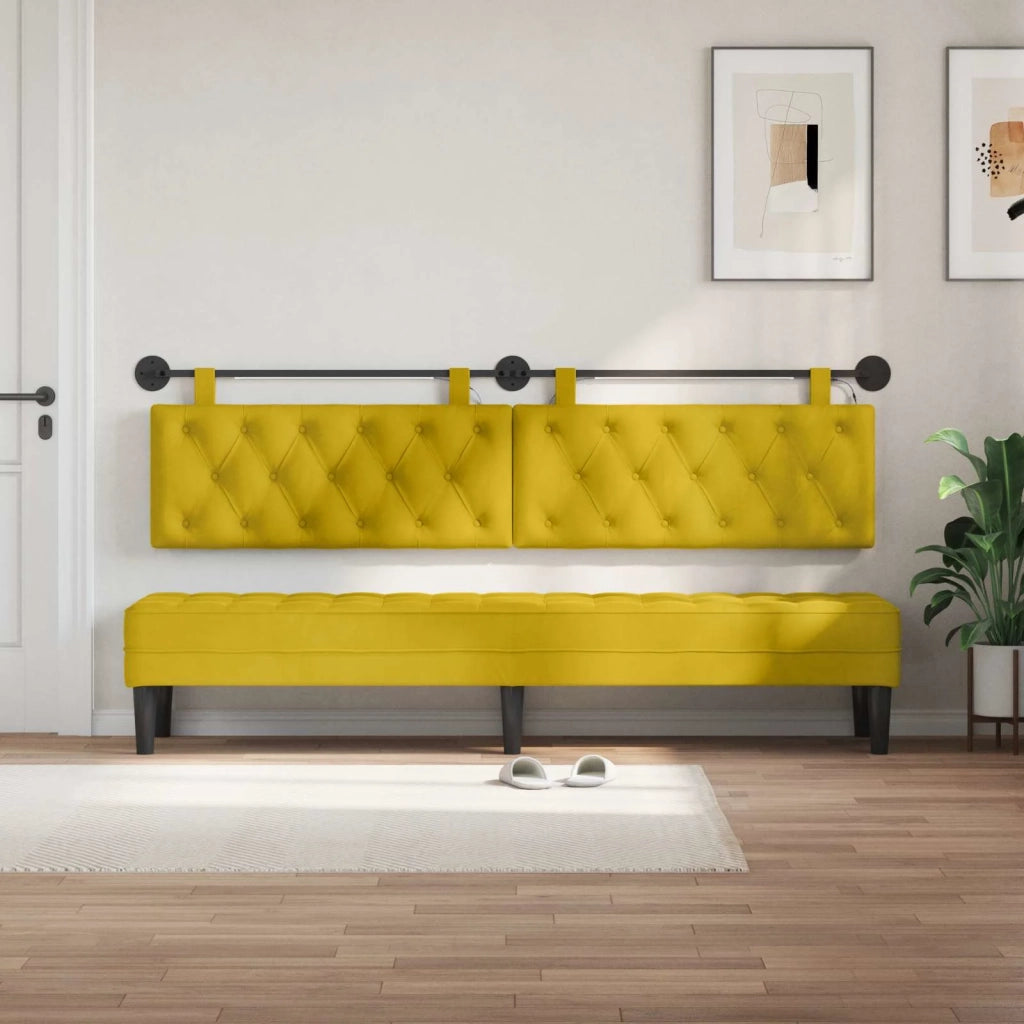 Testiera sospesa Con luce LED Giallo Velluto