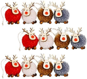 Decorazioni per albero di Natale in velluto e legno - 12 pezzi - dimensioni 5 x 4 cm - decorazioni per la festa - durature