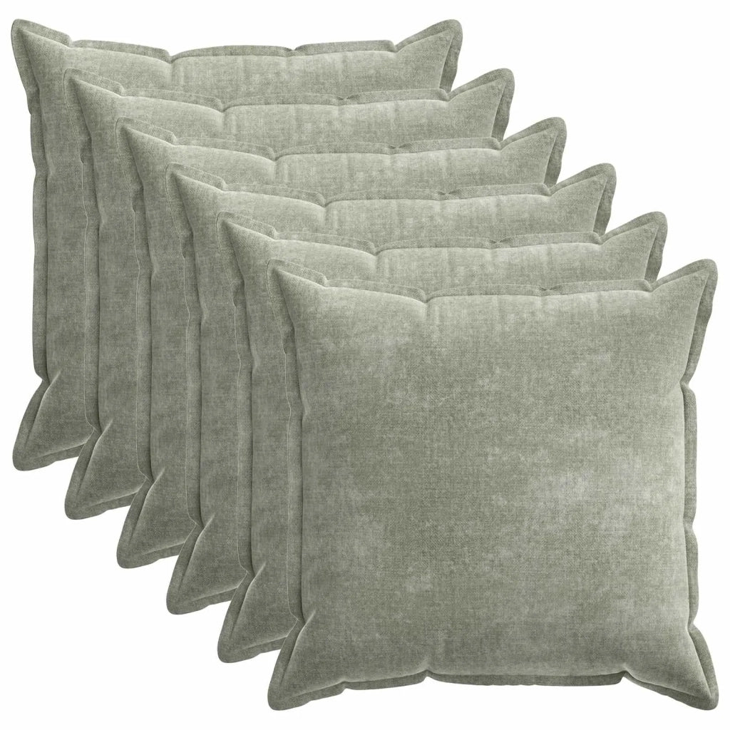 Federa 6 pz HOUTEN Verde 60 x 60 cm Tessuto Chenille 920768