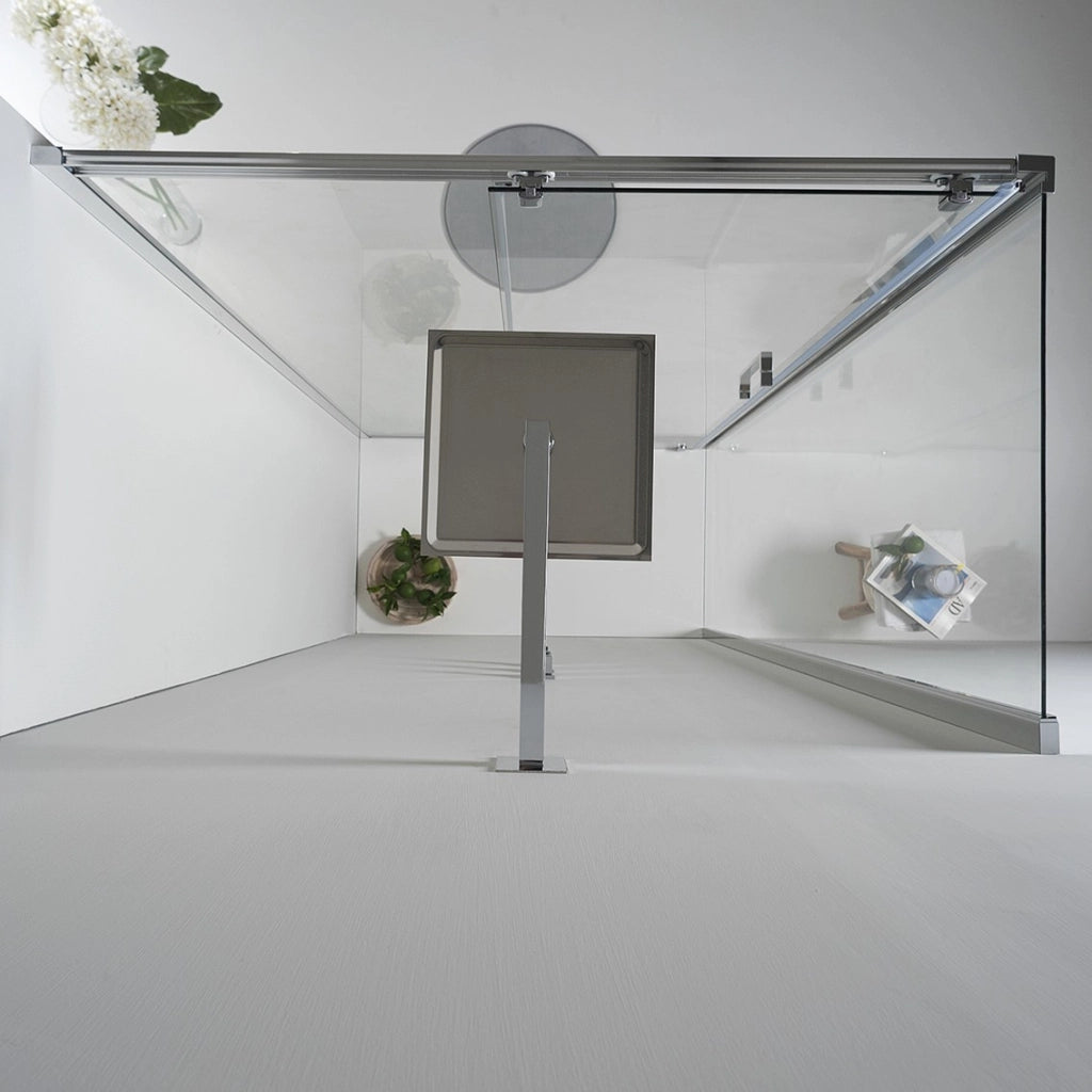 BOX DOCCIA ELITE ANGOLARE 70x140 CM SCORREVOLE CON LATO FISSO TRASPARENTE
