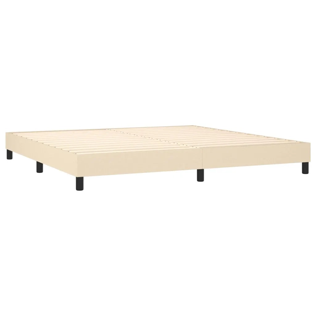 Giroletto a Molle con Materasso Crema 200x200 cm in Tessuto 3129662