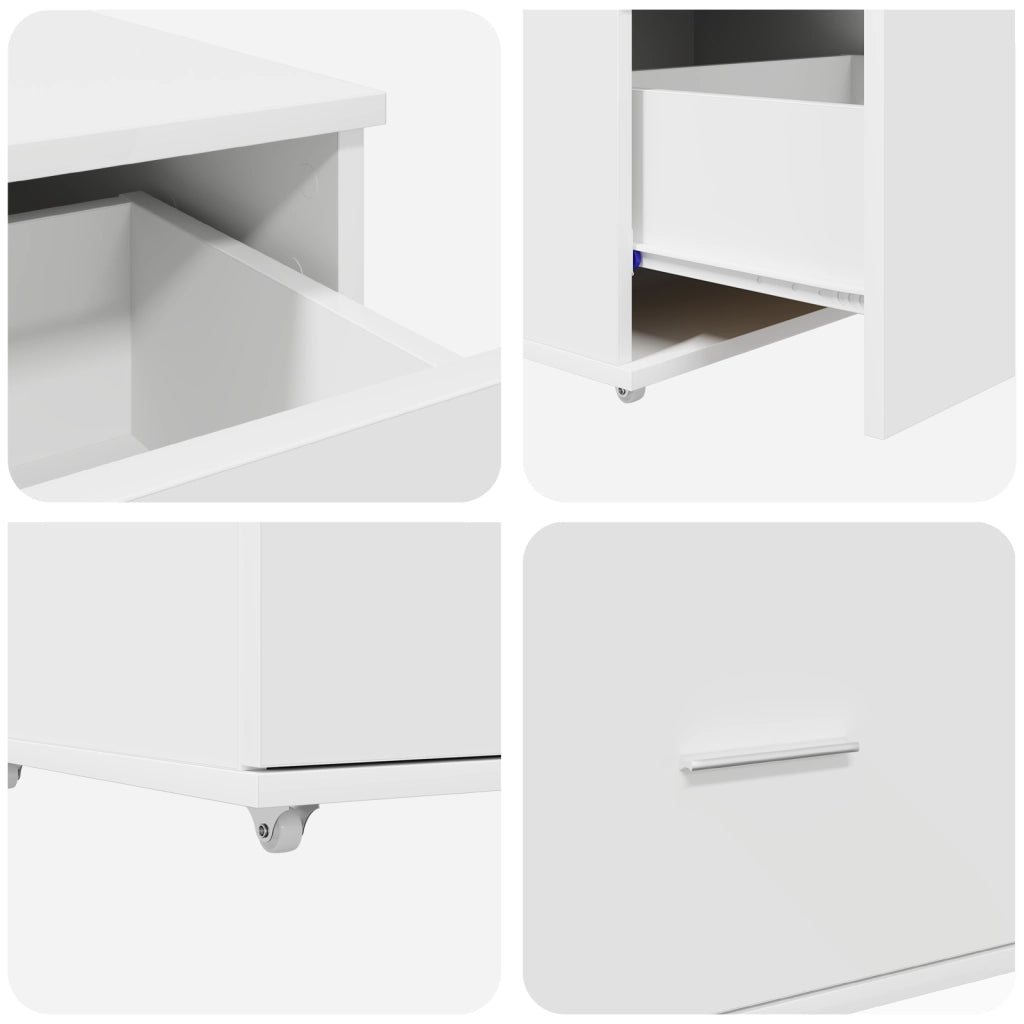 Armadio con cassetti su ruote Bianco 55x45x33.5 cm Legno ingegnerizzato
