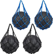 Set di Reti di Palla per Basket e Calcio - Borsa di Peso per Sport - Porta Palloni Singola - Attrezzatura per Palloni - Adatto per Palloni N.3, 4, 5 - Palla da Calcio, Palla da Basket, Palla da Rugby - Blu Nero - 55x225cm - Set di 2