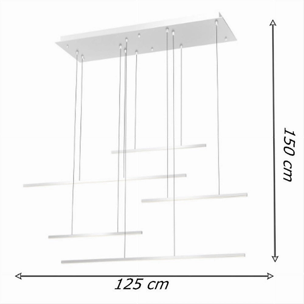 Trade Shop - Lampadario A Sospensione 38w A Led Design Minimal 3 Colorazione Di Luce Lp-43-3c -