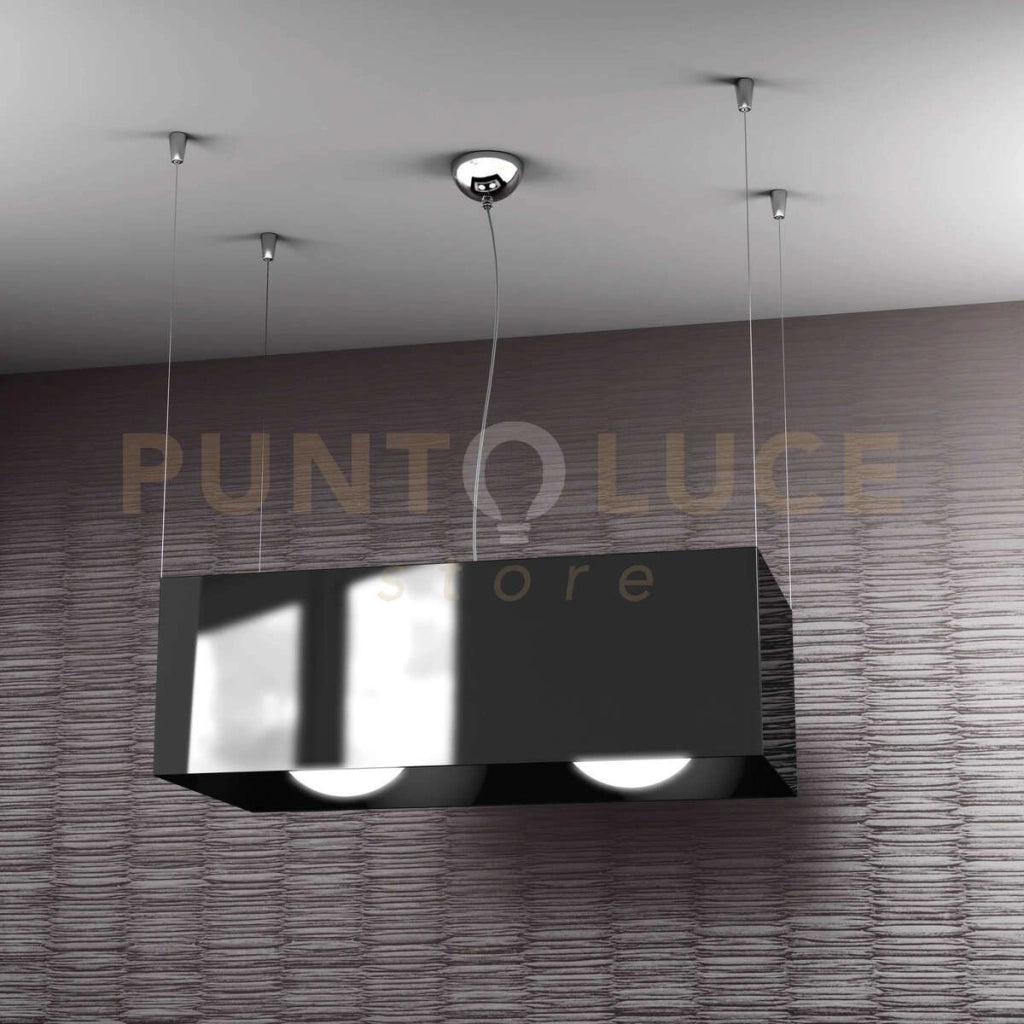 LOFT SOSPENSIONE 2 LUCI ATTACCO E27 IN METALLO NERO