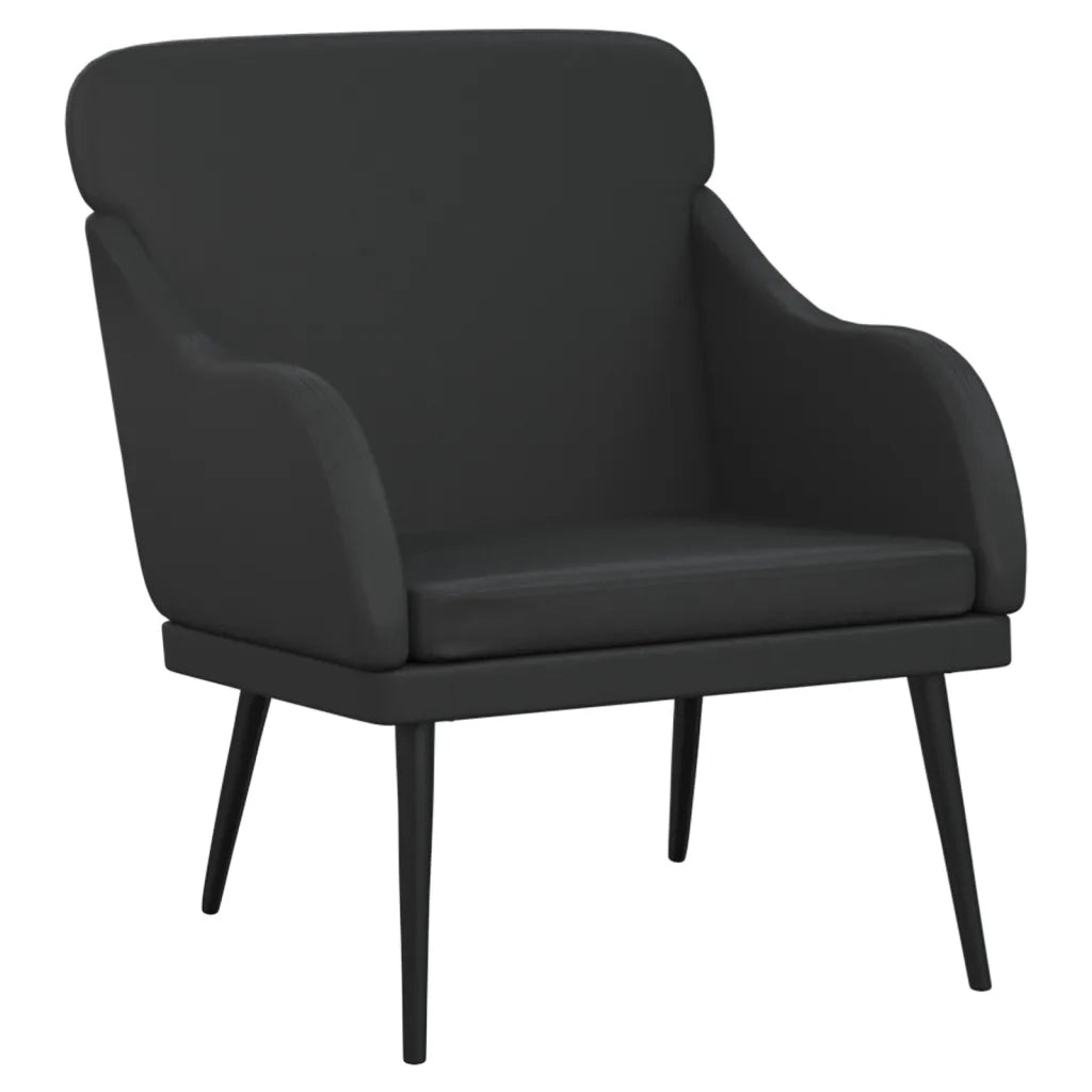 Divano Sedia-Poltrona Nera 63x76x80 cm Similpelle