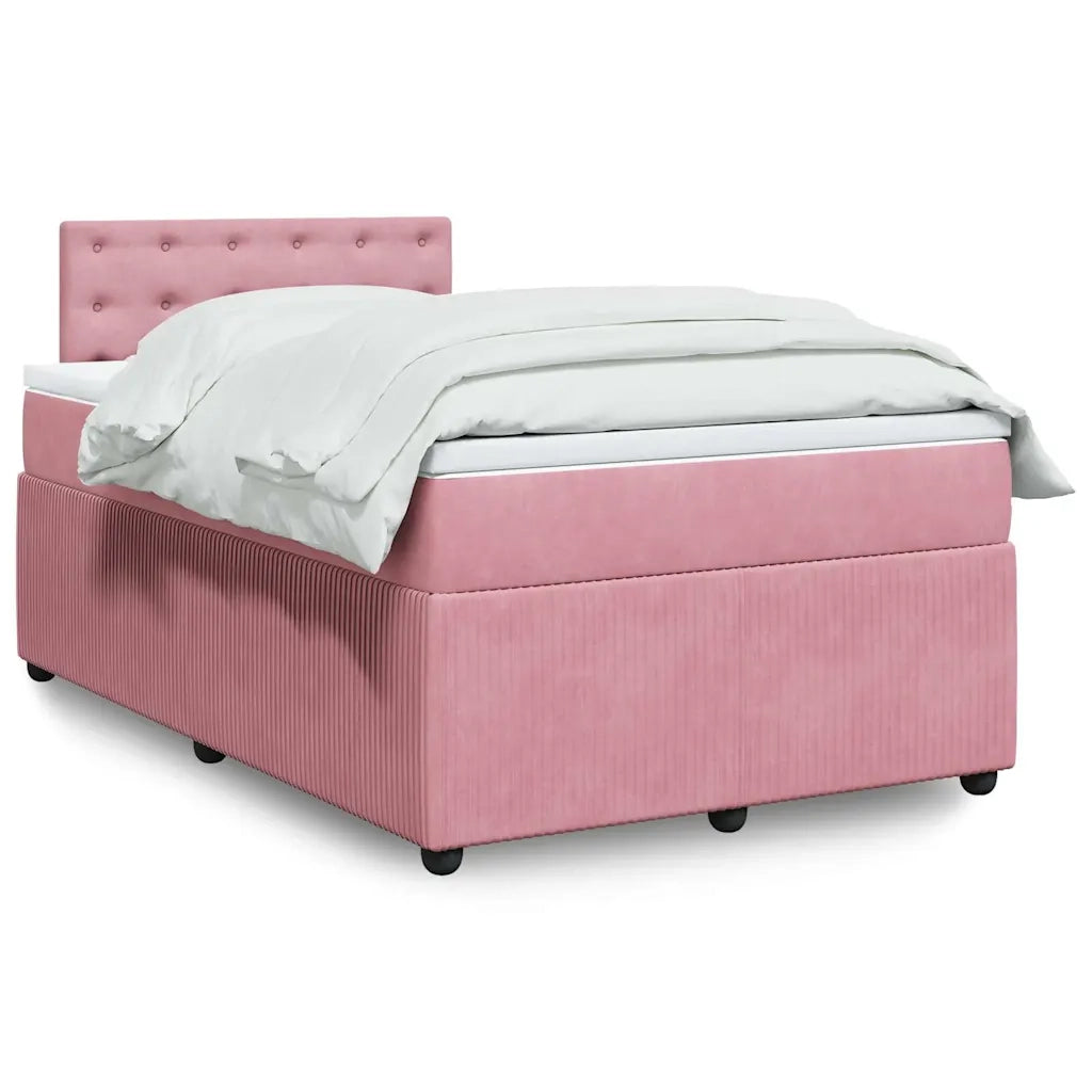 Giroletto a Molle con Materasso Rosa 120x200 cm in Velluto 3287727