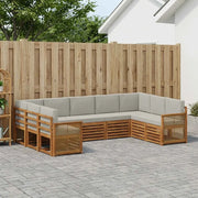 Set divano sezionale con cuscino 7 pcs Naturale e Grigio Chiaro