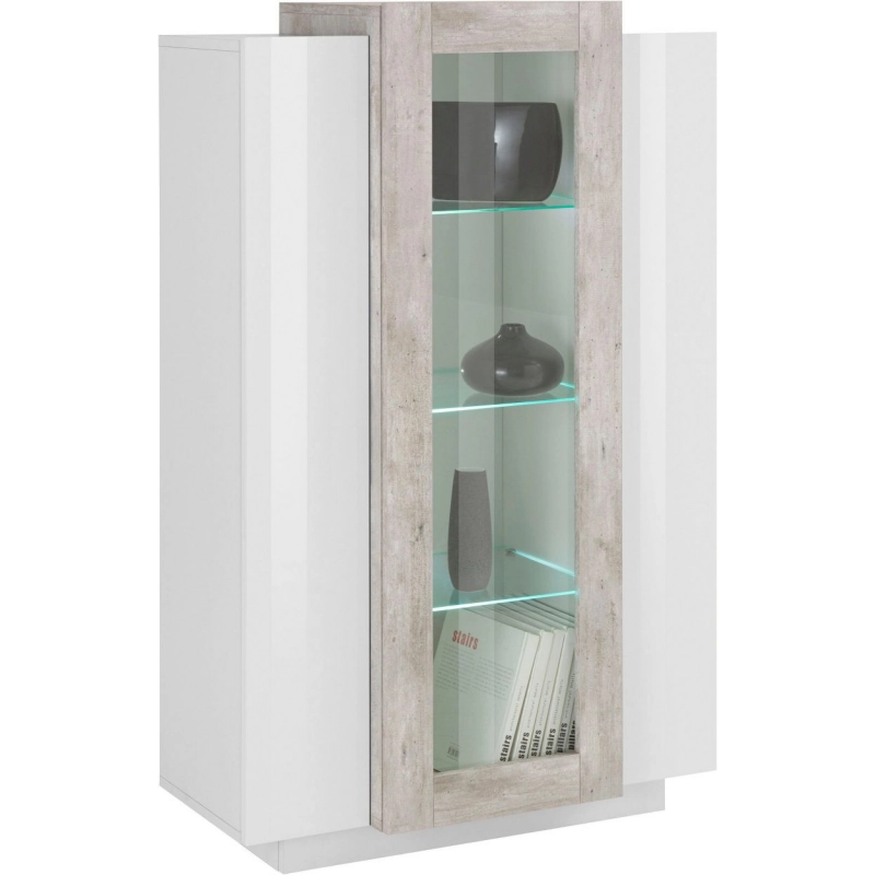 Vetrina Coro – Bianco e Cemento – 80x120x38