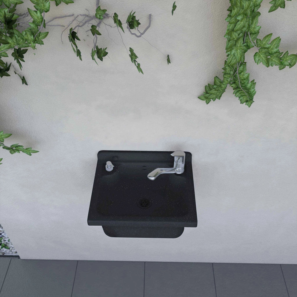 PILOZZO MAXI da muro in PP - Dim: 55 X 37 cm - Completo di GRIGLIA - CR - Colore: NERO LUCIDO