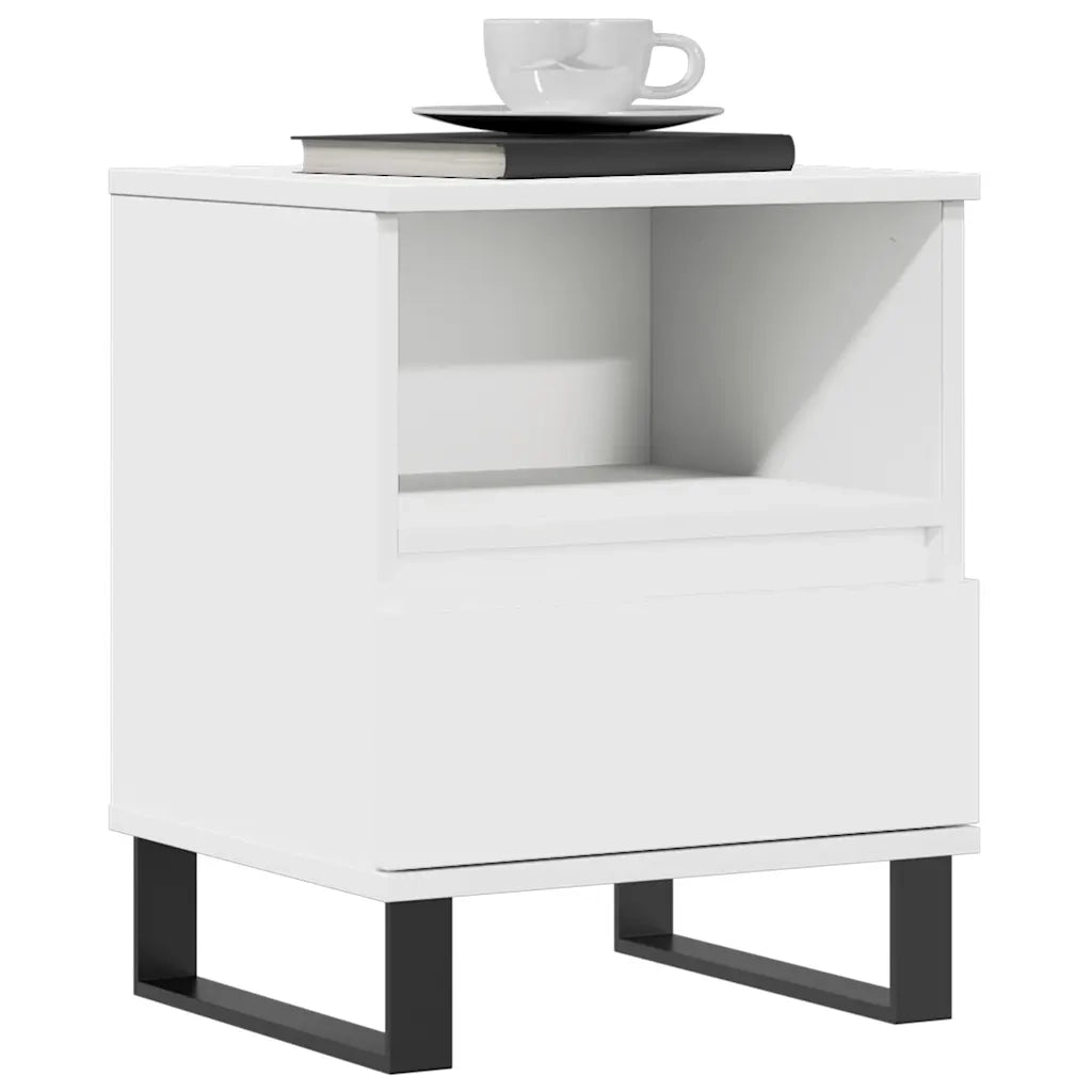 Comodino-Tavolino da notte Bianco 40x35x50 cm in Legno Multistrato 309706