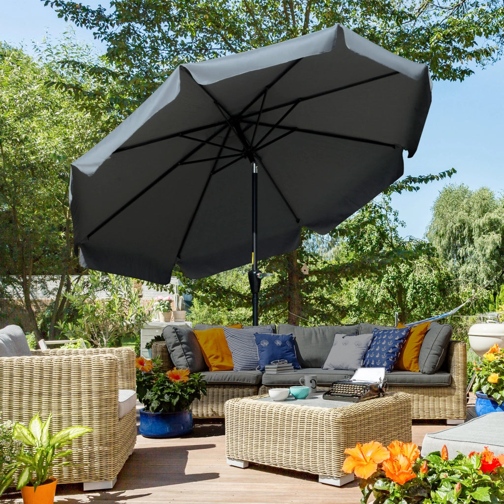 Ombrellone da giardino ¨C zephmum ¨C grigio alluminio ?266x250 cm
