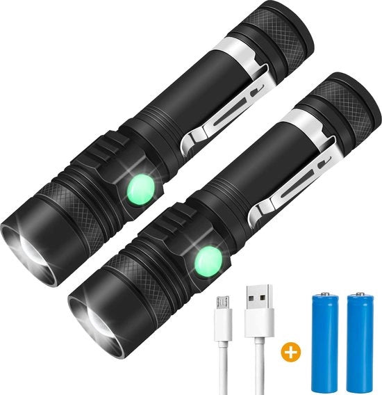 Lanterna militare ricaricabile - potente LED - foco regolabile - impermeabile