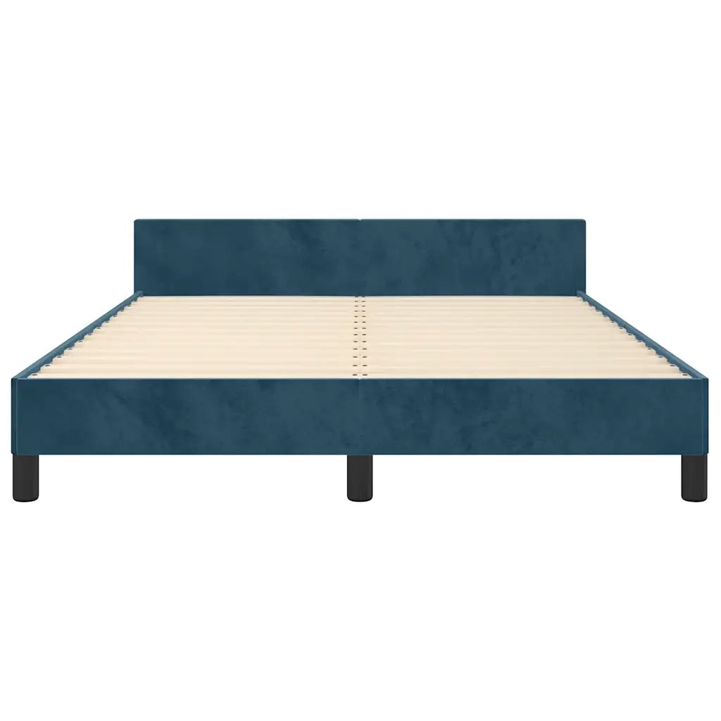 Giroletto senza Materasso Blu Scuro 140x190 cm in Velluto