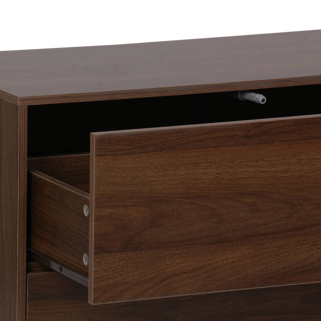 Modulo di stoccaggio decorativo in legno 3 cassetti, noce