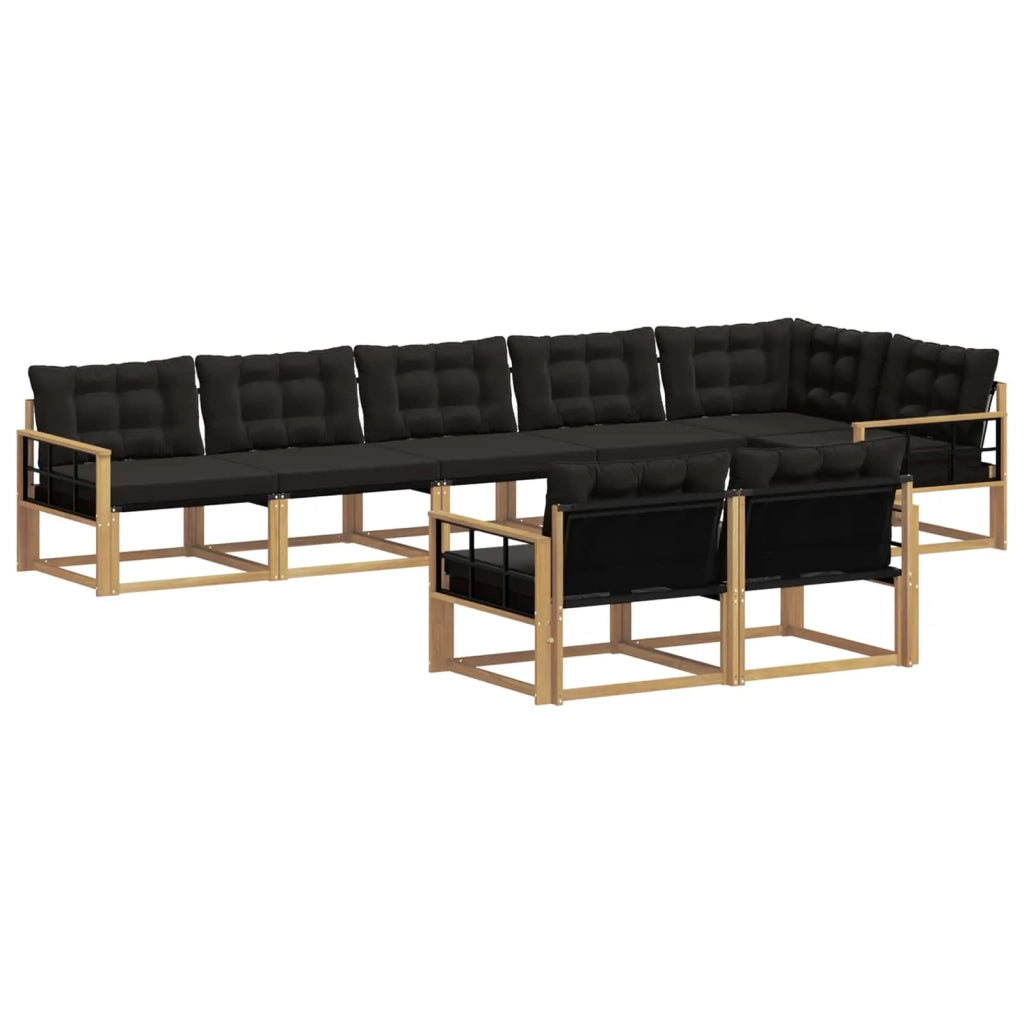 Set di divani da esterno con cuscino 8 pcs Bianco e Nero 3388810