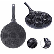 Trade Shop - Padella Antiaderente Per Waffle A 7 Cialde Rotonde Accessori Per Cucinare Casa -