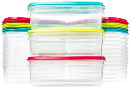 Contenitori alimentari 24 pz 700 ml, in plastica, BPA libero, resistente al microonde, al lavastoviglie e al congelatore, contenitore riciclabile