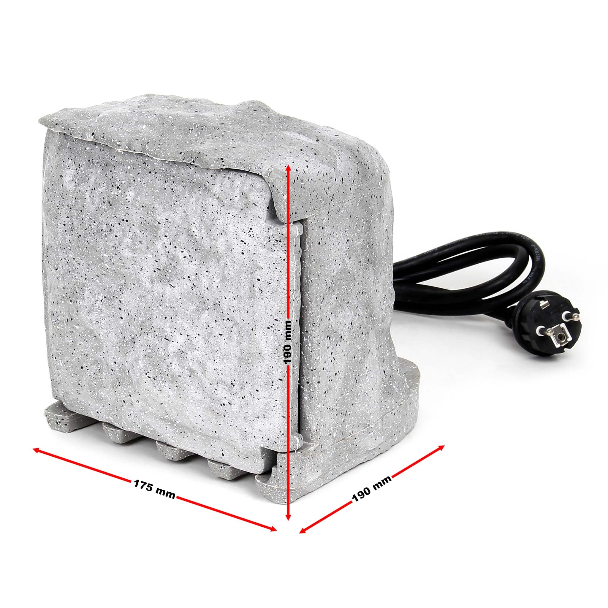 Presa multipla con sensore, effetto pietra, Multipresa per esterno con 4 prese, protezione IP44