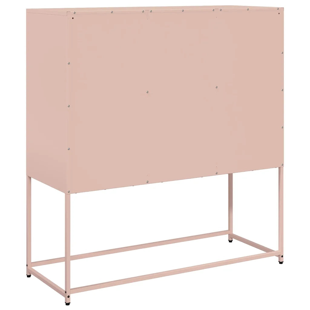 vidaXL Credenza Rosa 100,5x39x107 cm in Acciaio Laminato a Freddo