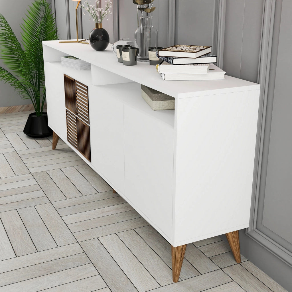 Consolle in legno "Milano" - 180 x 35 x 78 cm - Bianco