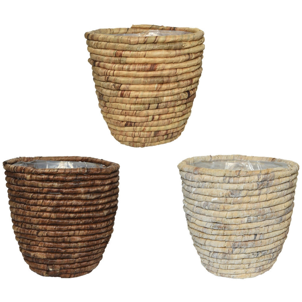 CESTINO IN GIACINTO D.24XH22CM NATURALE / MARRONE.
