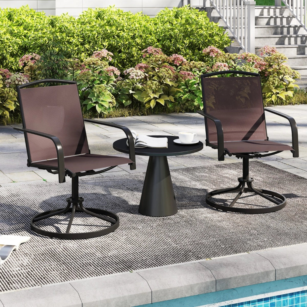 Set da 2 sedie da giardino girevoli a 360¡ã con tessuto ad asciugatura rapida, Sedie da terrazza Caff¨¨-Poltrone e sdraio