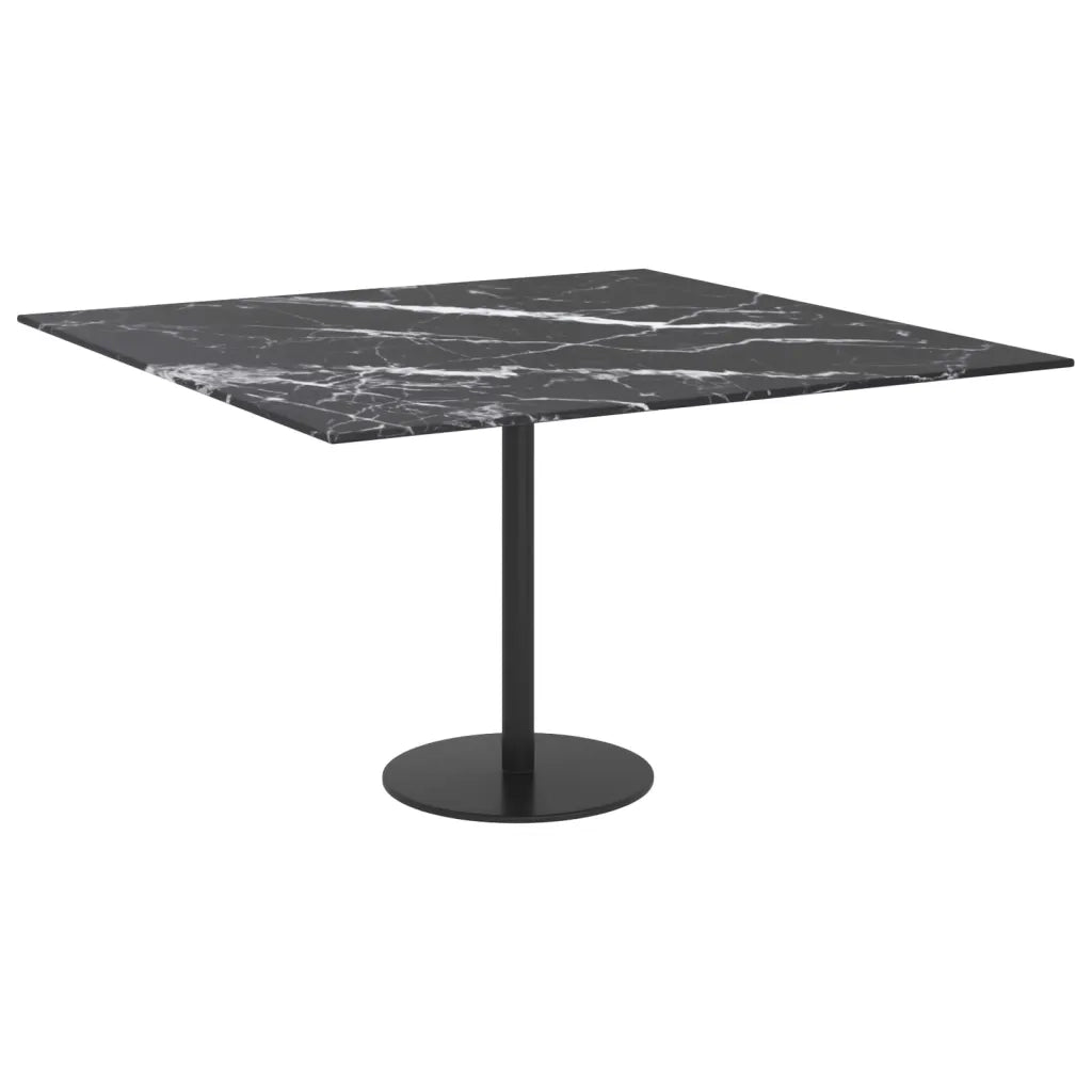 Piano Tavolo Nero 70x70 cm 6 mm Vetro Temperato Design Marmo 322272