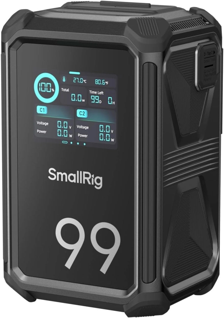 VB99 Batteria V Mount con Display OLED, 6700 mAh Batteria V Lock Portatile con Porta USB-C/USB-A/D-TAP/DC8V/DC12V/BP, 65W Ricarica Rapida PD Bidirezionale, per Camera/Monitor, Nero - 3580B