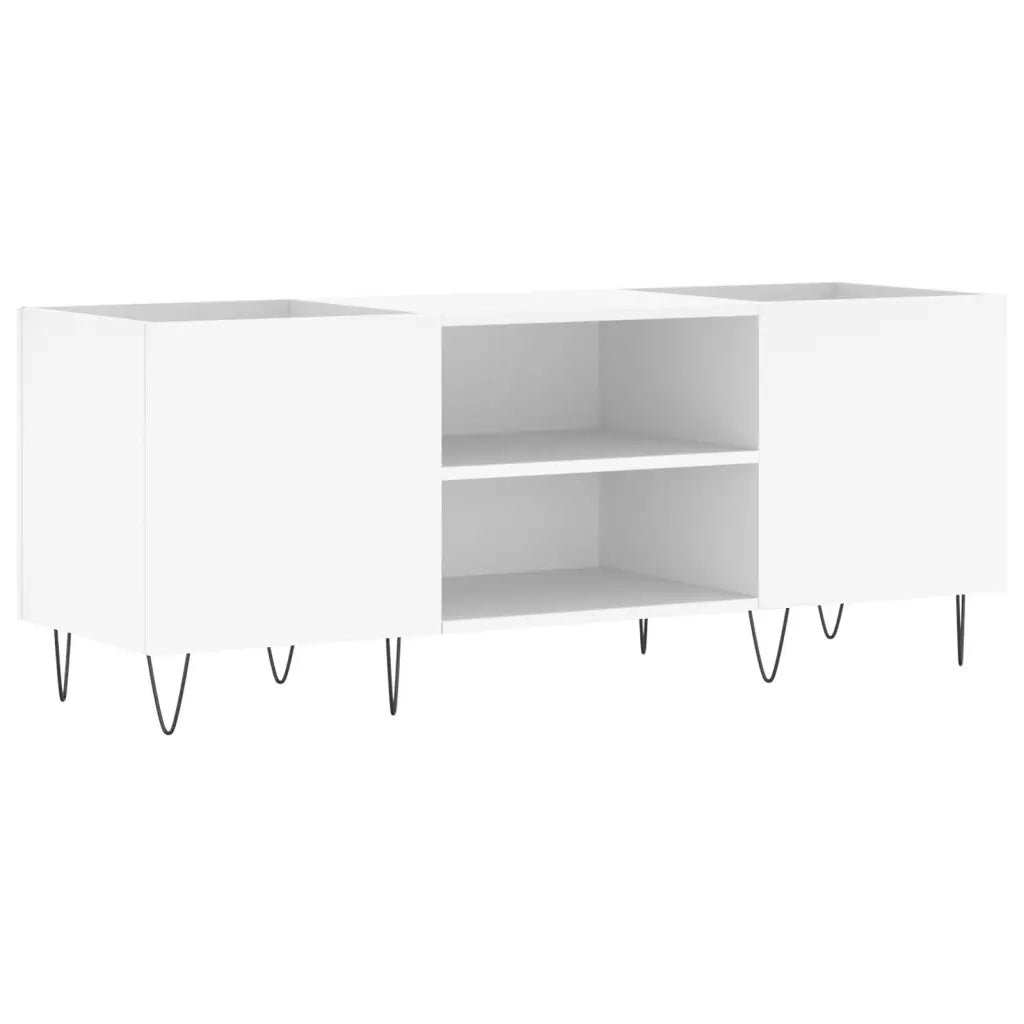 Mobile Porta Dischi Bianco 121x38x48 cm in Legno Multistrato 831676