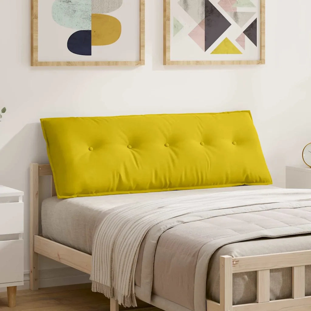 Cuscino per Schiena Giallo 140 x 50 cm Tessuto in Cords 42014854