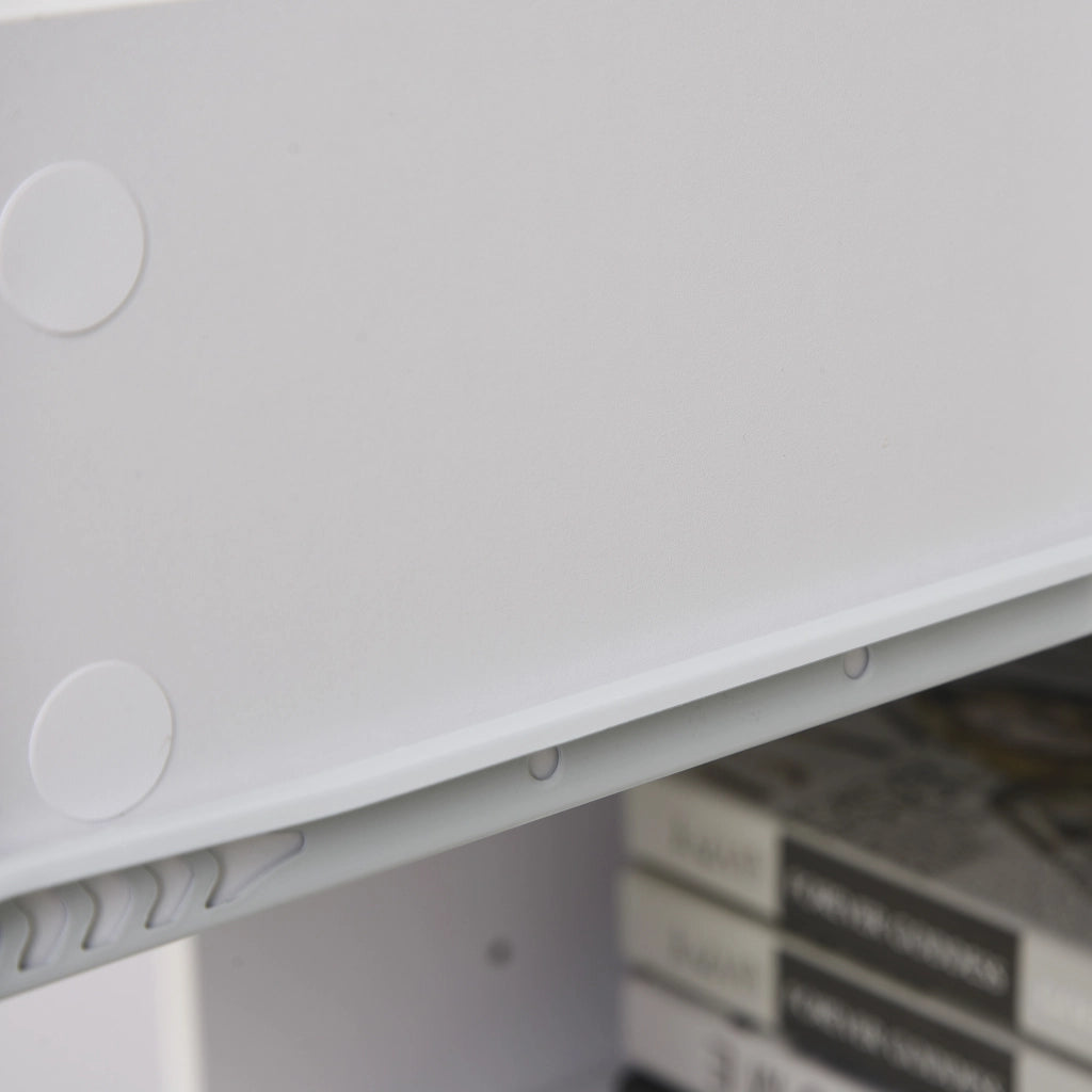 Scrivania per Computer Compatta in Legno Bianco con Ripiano Tastiera e Mensole ¨C zephmum ¨C 104x48x95.5cm