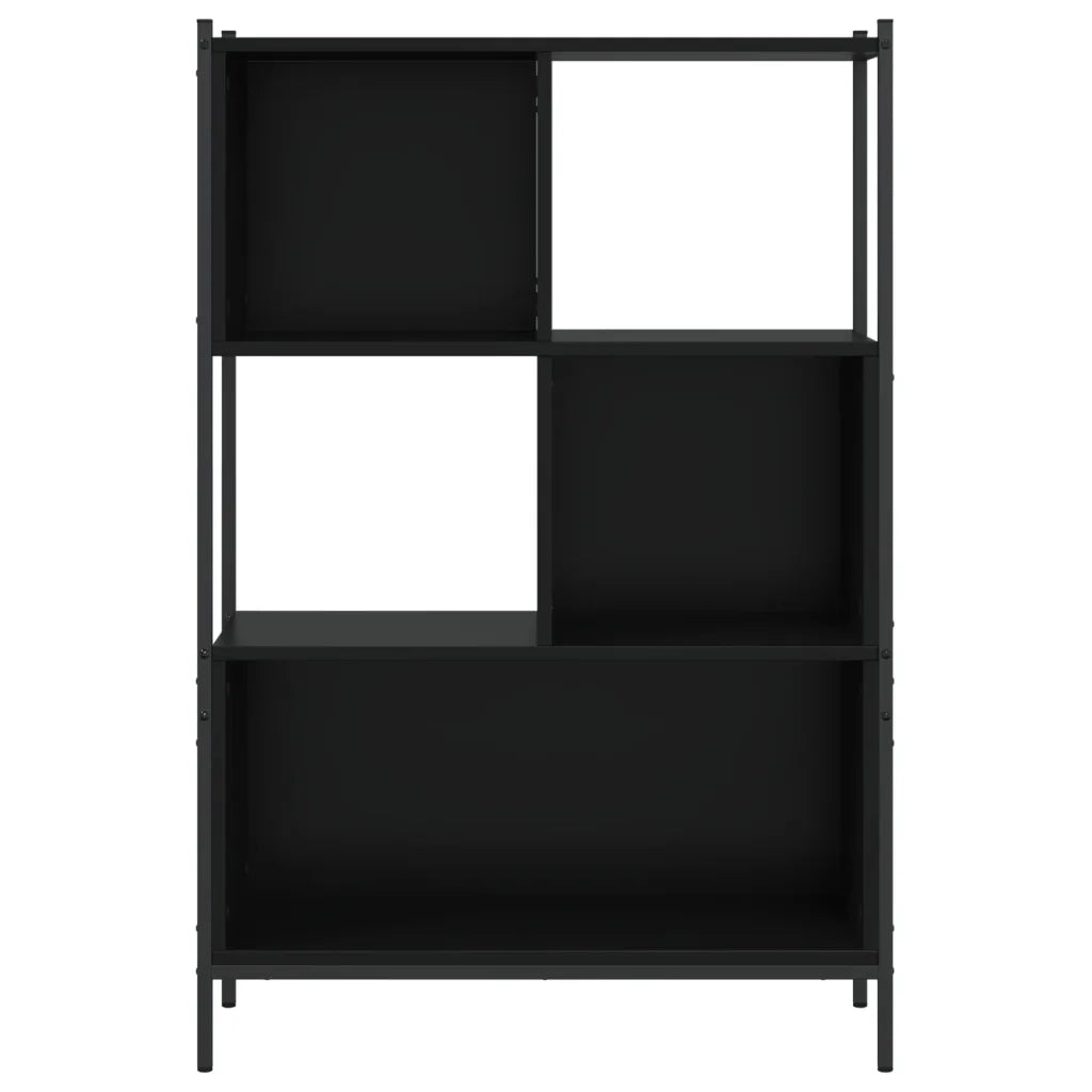 Libreria-Scaffale per Libri-Mobile di Stoccaggio Nera 72x28x109 cm in Legno Multistrato