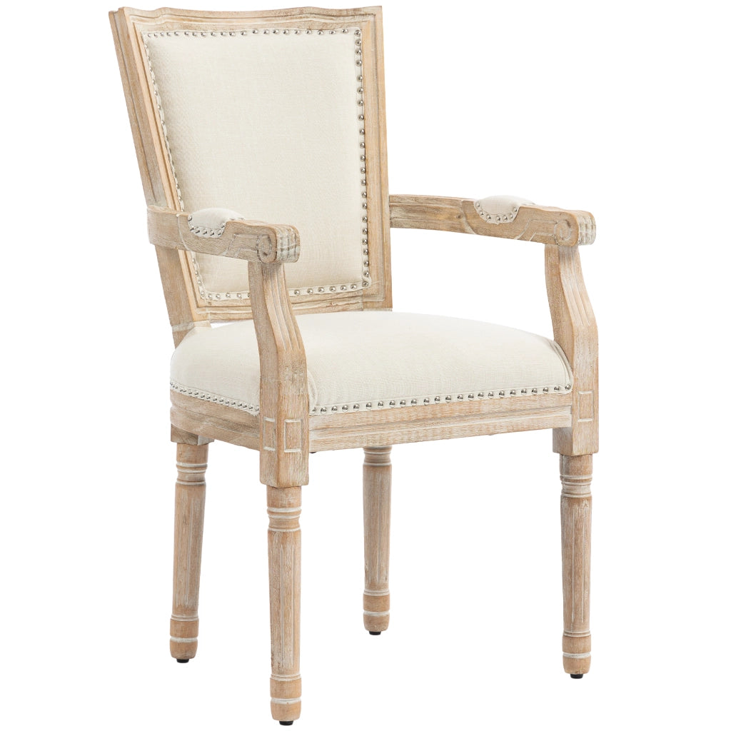 Sedia da pranzo in legno ¨C zephmum ¨C crema, stile retr¨°, 54.5x59x96 cm