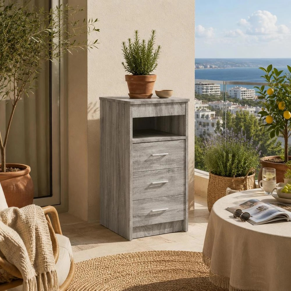 Sideboard With Drawers, Sonoma Grey, 40x50x76 Cm, Engineered Wood