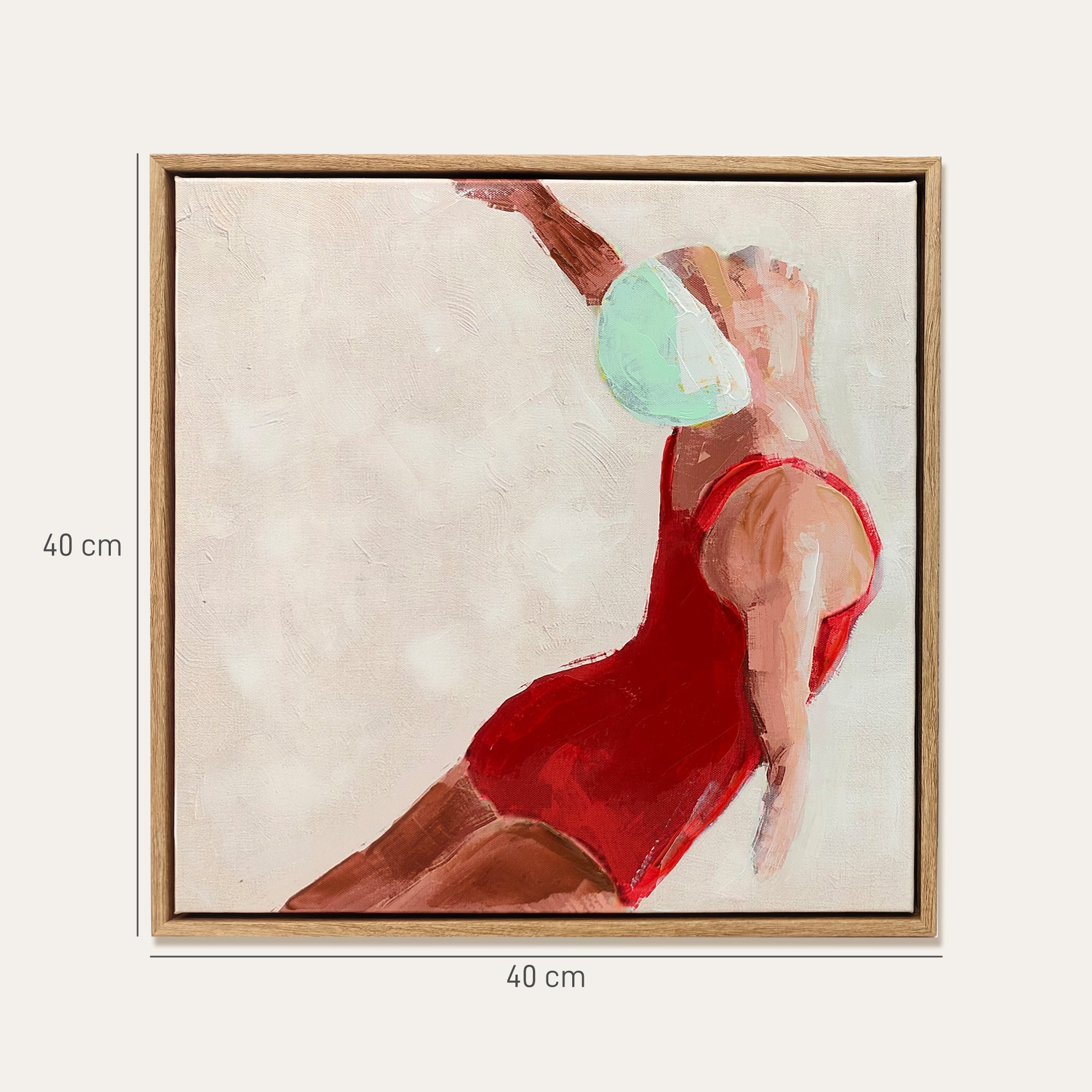 Set di 2 Quadri su Tela 40x40 cm Design Moderno Stampa Artistica da Parete con Ganci Inclusi Rosso