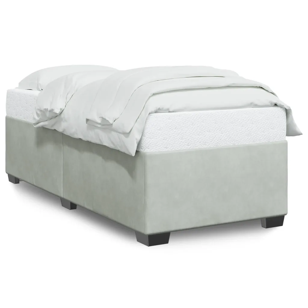 Giroletto senza Materasso-Struttura Letto Grigio Chiaro 90x190 cm Velluto 274975